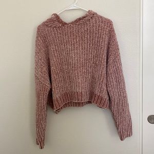 Blush Chenille Hoodie from Forever 21